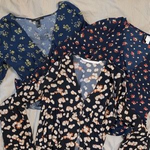 Ditsy floral navy peplum blouse bundle
